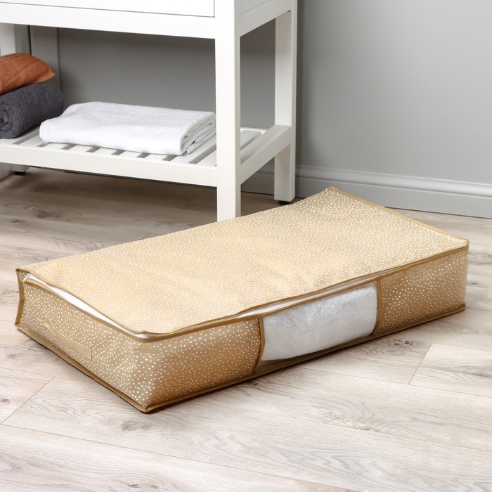 Кофр для хранения вещей Доляна Points, ПВХ окно, 80&times;45&times;15 см, цвет бежевый