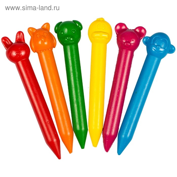 Мелки восковые 6 цветов Мульти-Пульти Мелки восковые 6 цветов Мульти-Пульти "Зоопарк", круглые