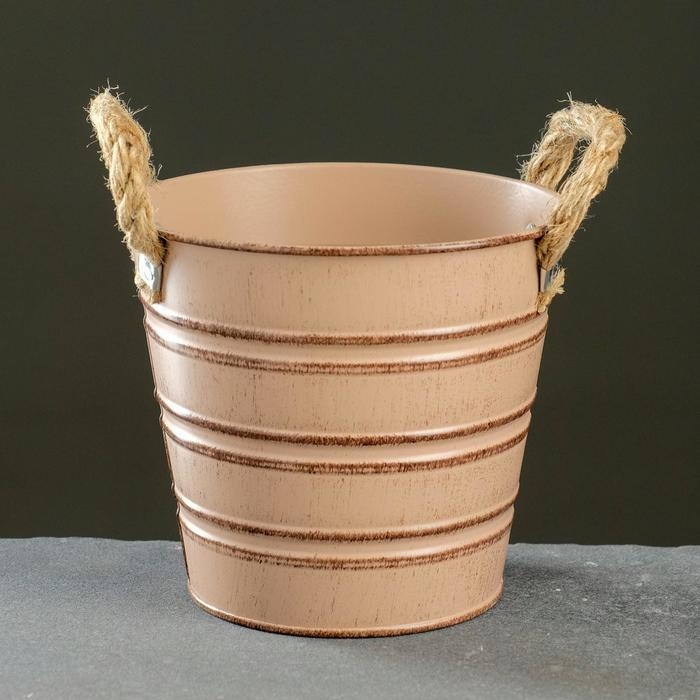 Кашпо  Кашпо "Ведерко полоски" МИКС, 13х13х12см