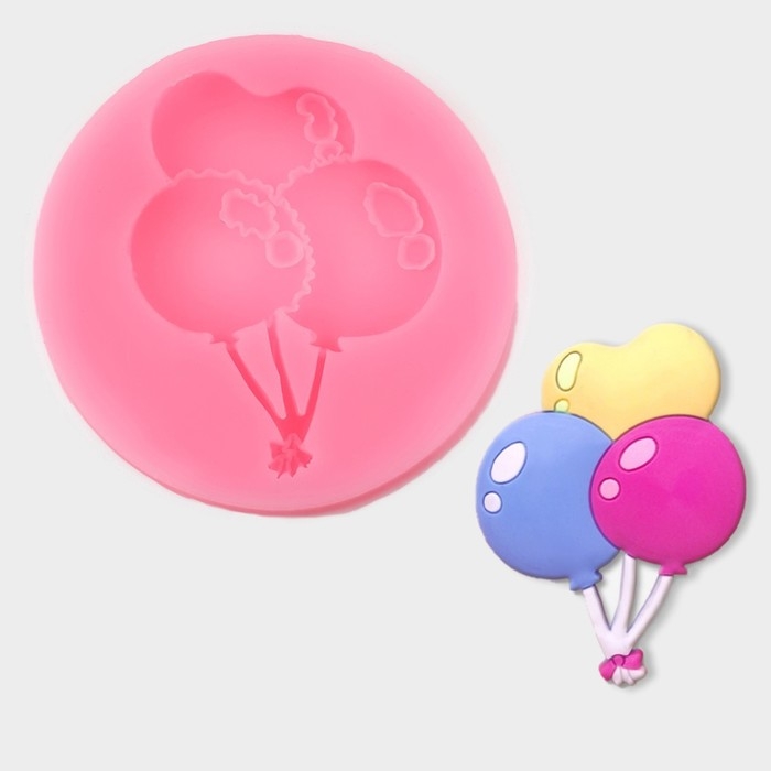 Молд «Шарики», силикон, d=6,5 см, цвет розовый Молд «Шарики», силикон, d=6,5 см, цвет розовый