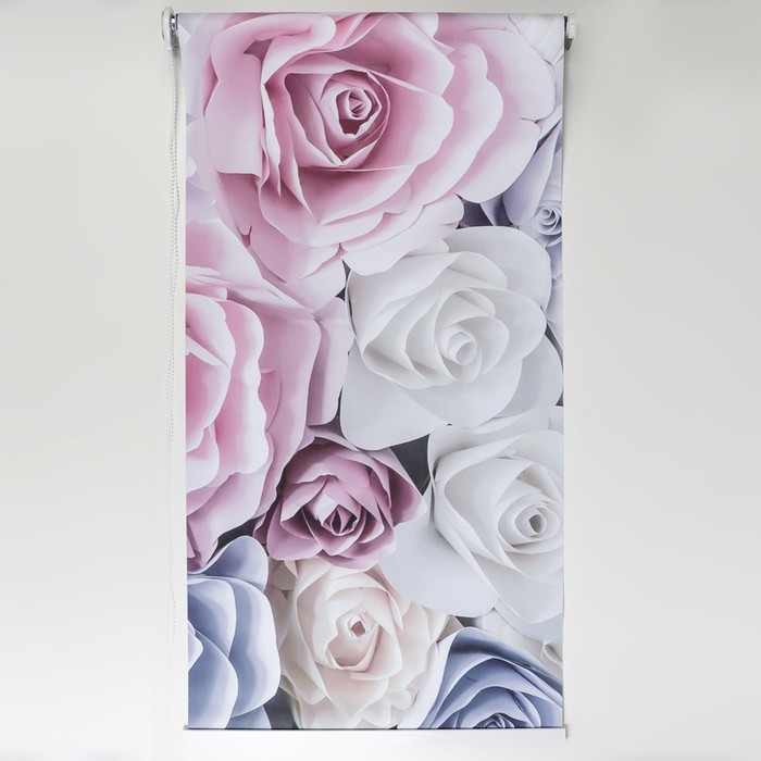 Штора рулонная 3D принт &laquo;Розы&raquo;, блэкаут, 90&times;200 см (с учётом креплений 3,5 см)