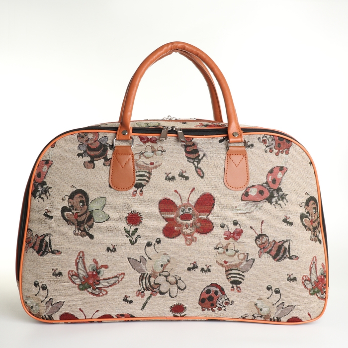 Сумка дорожная женская, 2 отдела на молниях, длинный ремень, цвет разноцветный Сумка дорожная женская, 2 отдела на молниях, длинный ремень, цвет разноцветный