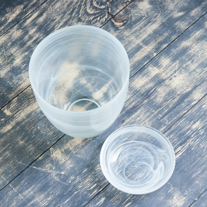 Горшок цветочный с поддоном №4 алебастр белый 2 л Горшок цветочный с поддоном №4 алебастр белый 2 л