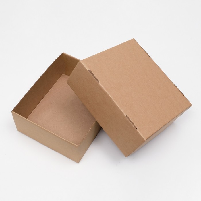 Коробка сборная, крышка-дно, Коробка сборная, крышка-дно, "бурая" 25 х 21 х 10 см