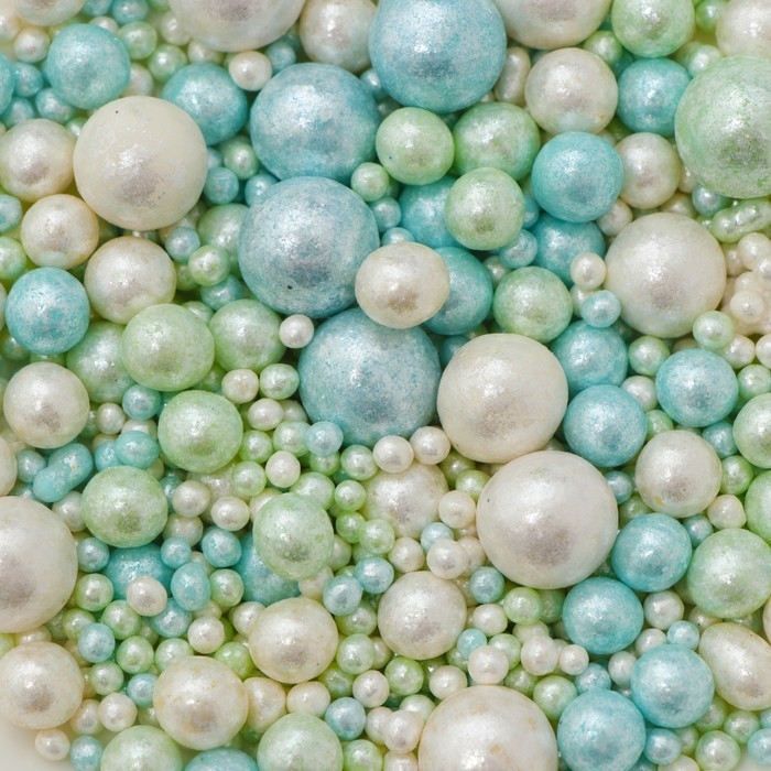 Кондитерская посыпка "Нежный блеск": лазурная, мятная, белоснежная, 50 г