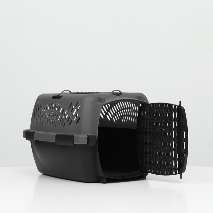 Переноска для животных с пластиковой дверью, 40 х 32 х 26, серая Переноска для животных с пластиковой дверью, 40 х 32 х 26, серая