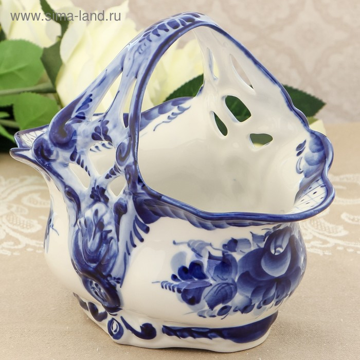 Конфетница «Весна», 21×13×18 см, гжель