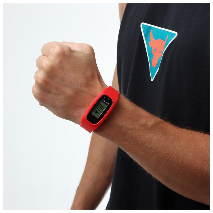 Шагомер-часы, 25 х 1.5 х 4 см, цвета МИКС Шагомер-часы, 25 х 1.5 х 4 см, цвета МИКС