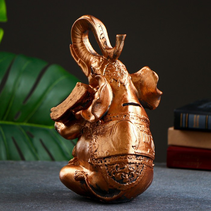 Копилка Копилка "Слон с деньгой" бронза, 14х14х24см