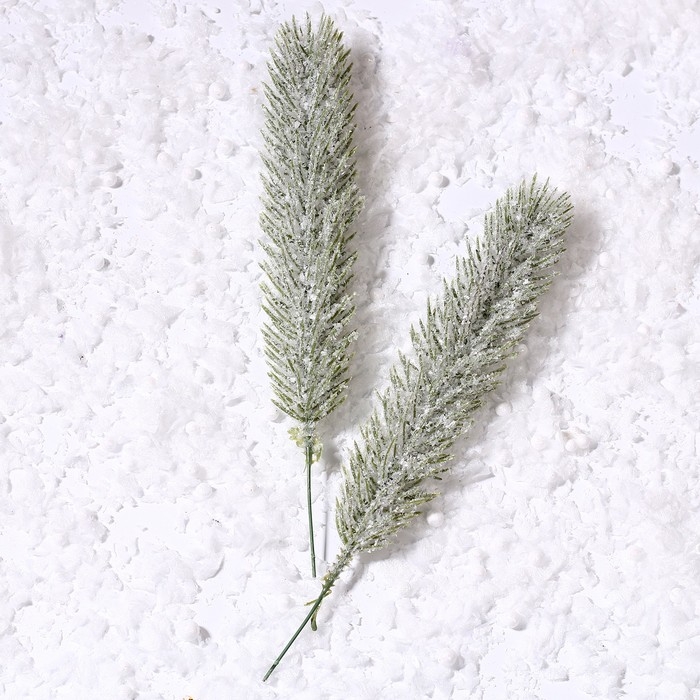Декор «Веточка ели со снегом», набор 2 шт., размер 1 шт. — 22 см Декор «Веточка ели со снегом», набор 2 шт., размер 1 шт. — 22 см