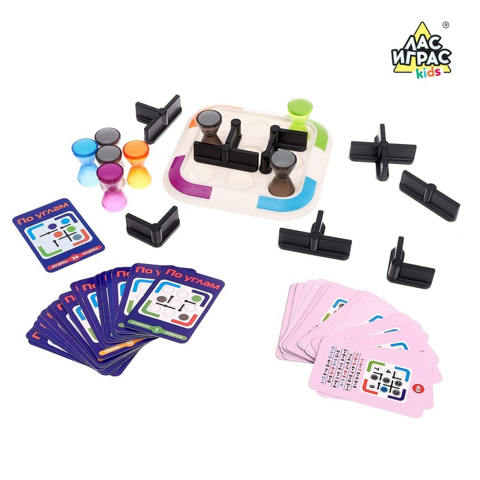 Настольная игра на логику «По углам» с карточками, от 1 игрока, 7+ Настольная игра на логику «По углам» с карточками, от 1 игрока, 7+