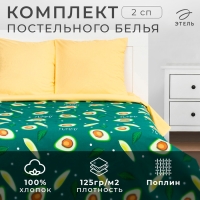 Постельное бельё Этель 2 сп Avocado 175х215 см, 200х220 см, 70х70 см - 2 шт