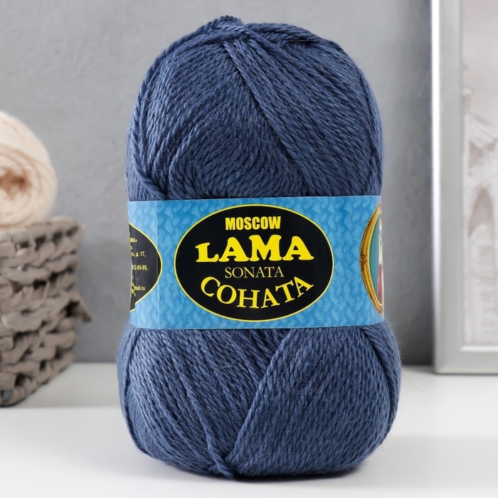 Пряжа Пряжа "Соната" акрил 50%, шерсть п/т 50% 250м/100гр (022 джинса)