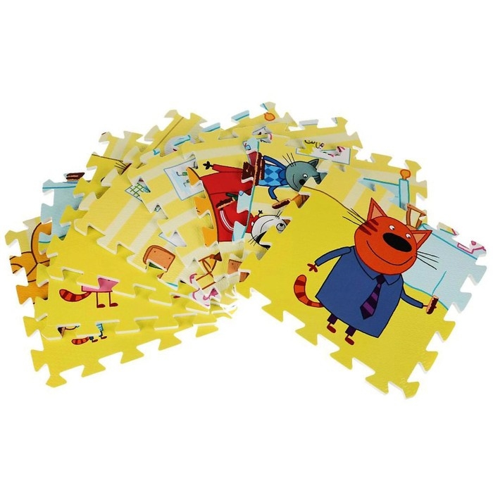 Коврик-пазл «Три кота» 8 элементов, в пакете Коврик-пазл «Три кота» 8 элементов, в пакете