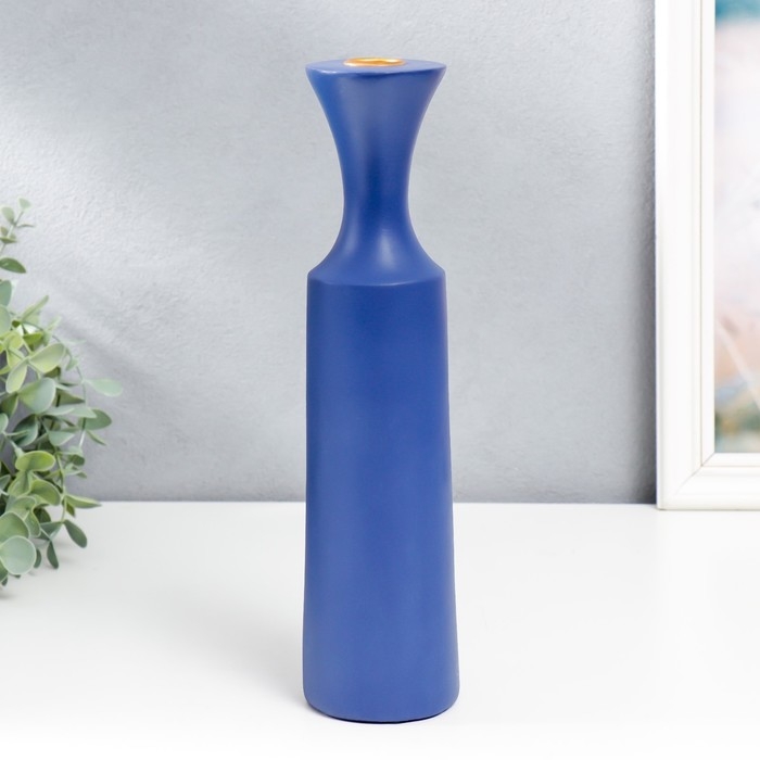 Подсвечник полистоун "Рьюкан" синий фиолет 30х7,5х7,5 см