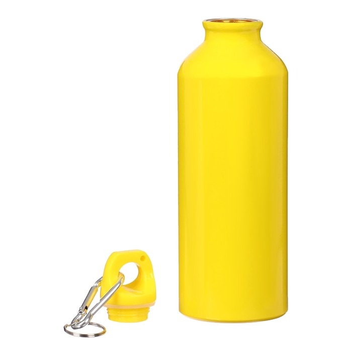 Бутылка для воды, 500 мл,  корпус из алюминия, пластик, желтая Бутылка для воды, 500 мл,  корпус из алюминия, пластик, желтая