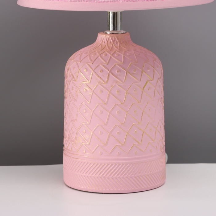 Лампа настольная Лампа настольная "Узор" 1х40Вт Е14 розовый 20х20х34см