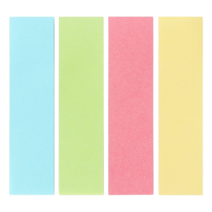 Блок-закладка с липким краем 19 мм х 76 мм, 4 цвета по 100 листов, пастель, МИКС Блок-закладка с липким краем 19 мм х 76 мм, 4 цвета по 100 листов, пастель, МИКС