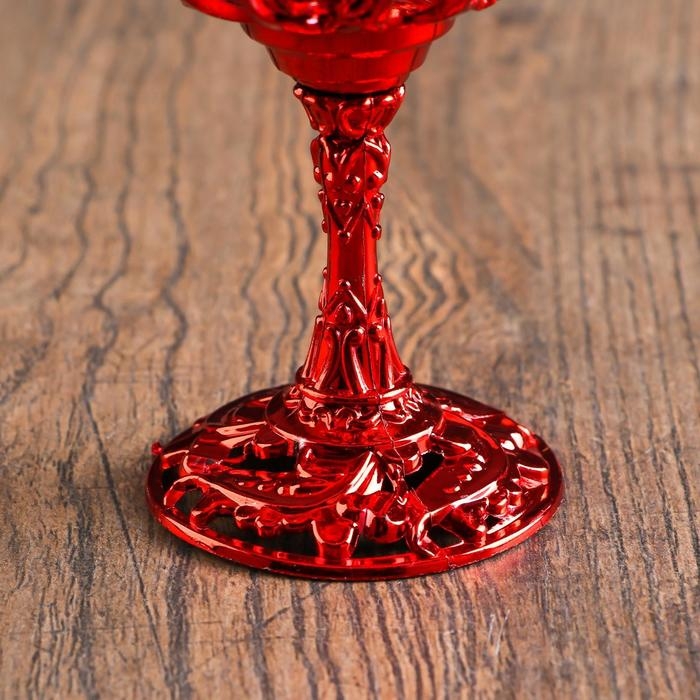 Подсвечник пластик, стекло Подсвечник пластик, стекло "Наслаждение" красный 10,5х6х6 см
