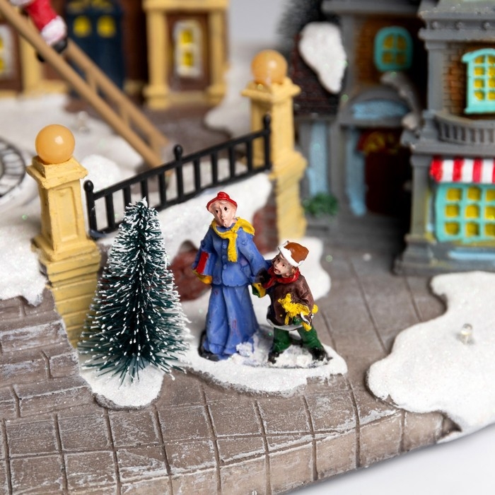 Светодиодная фигура «Рождественская площадь» 40 × 21 × 22 см, полистоун, батарейки ААх3 (не в комплекте), USB, свечение мульти Светодиодная фигура «Рождественская площадь» 40 × 21 × 22 см, полистоун, батарейки ААх3 (не в комплекте), USB, свечение мульти