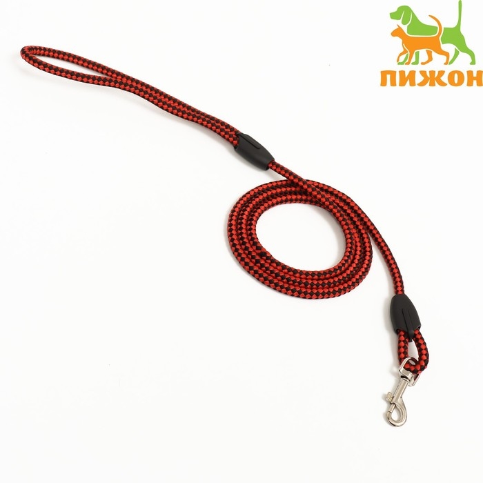 Поводок круглый Поводок круглый "Рябь", 120 х 0,6 см, красно-чёрный