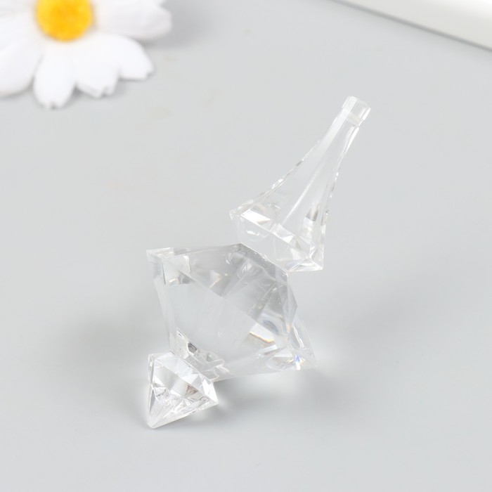 Декор для творчества пластик Декор для творчества пластик "Фигурная сосулька, кристалл" прозрачный 4,1х4,1х8,4 см