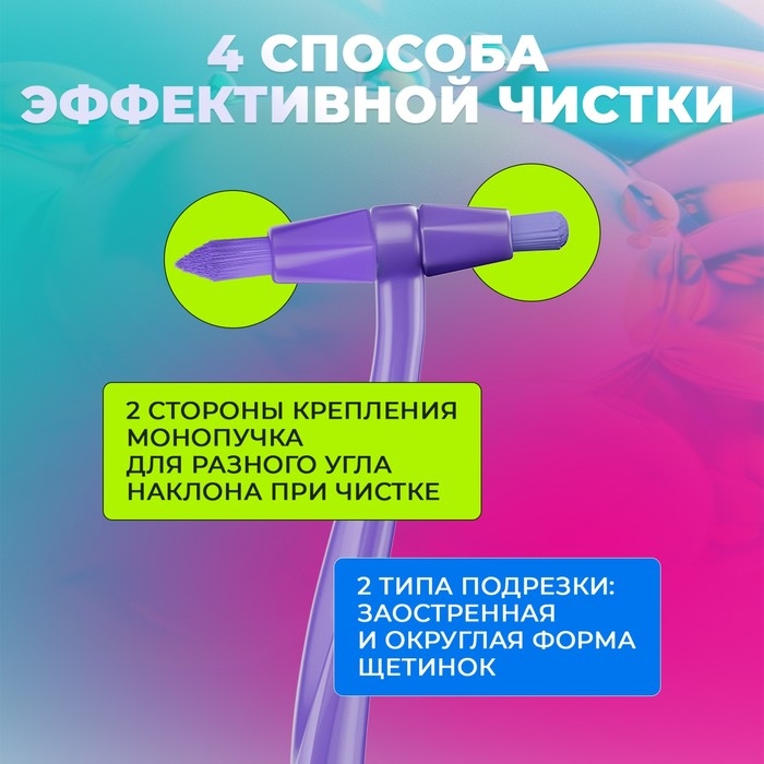 Зубная щетка монопучковая SPLAT SMILEX ORTHO+ со сменными головками, микс Зубная щетка монопучковая SPLAT SMILEX ORTHO+ со сменными головками, микс