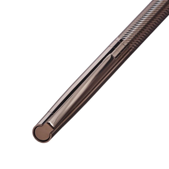 Ручка подарочная шариковая в кожзам футляре поворотная Карбон корпус темно-серый Ручка подарочная шариковая в кожзам футляре поворотная Карбон корпус темно-серый