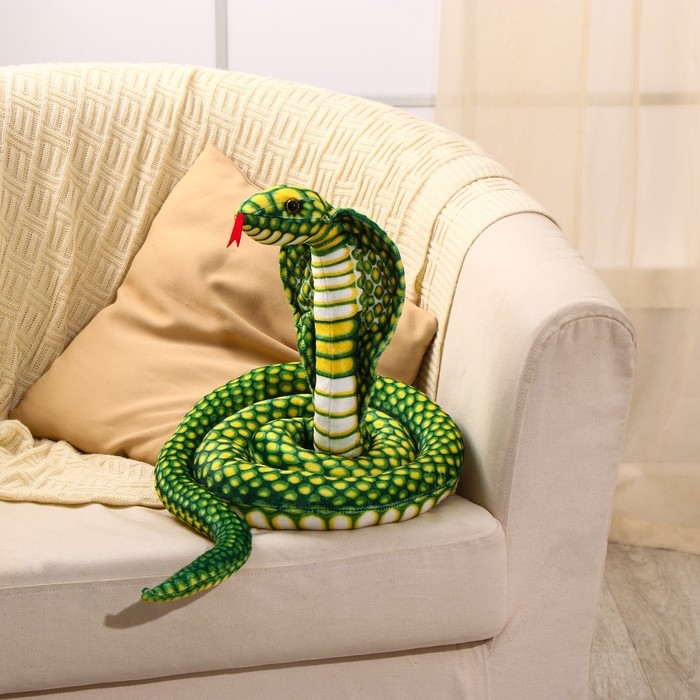 Мягкая игрушка «Кобра», 200 см, цвет зелёный Мягкая игрушка «Кобра», 200 см, цвет зелёный