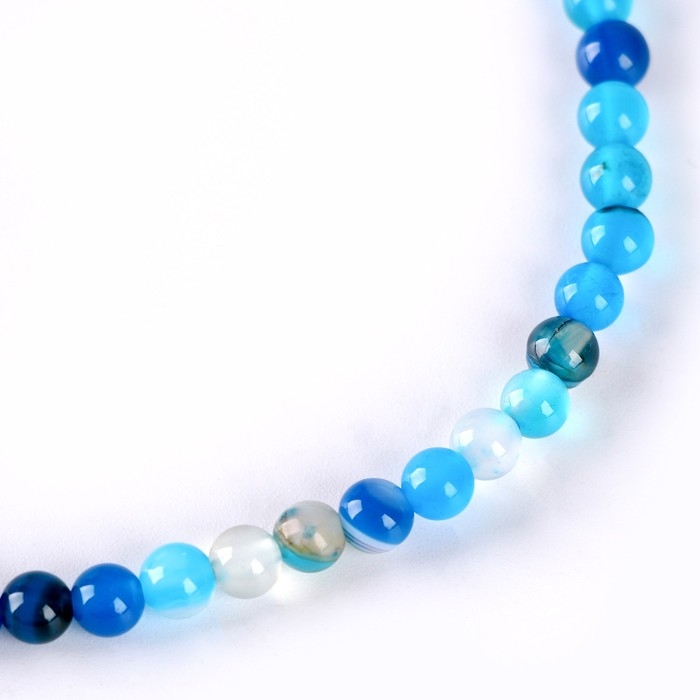 Бусины из натурального камня «Голубой агат» набор 90 шт., размер 1 шт. — 4 мм Бусины из натурального камня «Голубой агат» набор 90 шт., размер 1 шт. — 4 мм