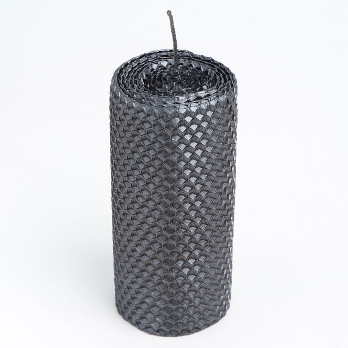 Свеча из вощины, 6х6х12,5 см, мокрый асфальт металлик Свеча из вощины, 6х6х12,5 см, мокрый асфальт металлик