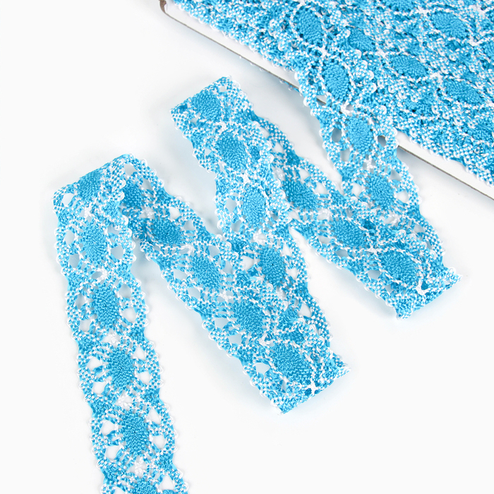 Тесьма плетёная, намотка по 20 метров, сине-белая Тесьма плетёная, намотка по 20 метров, сине-белая