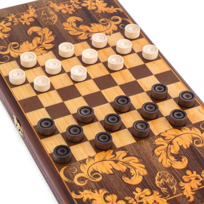 Нарды деревянные большие, настольная игра "Пиво", 40 х 40 см, с шашками