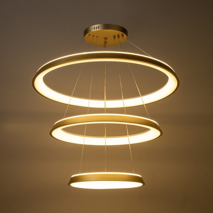 Люстра Люстра "Анелло" 3хLED 3000-6000К 220Вт золото 130х60х120 см BayerLux