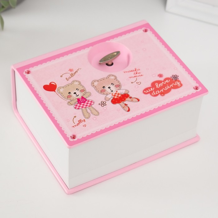 Шкатулка музыкальная механическая Шкатулка музыкальная механическая "Мишки с шариками" 15х12х7 см