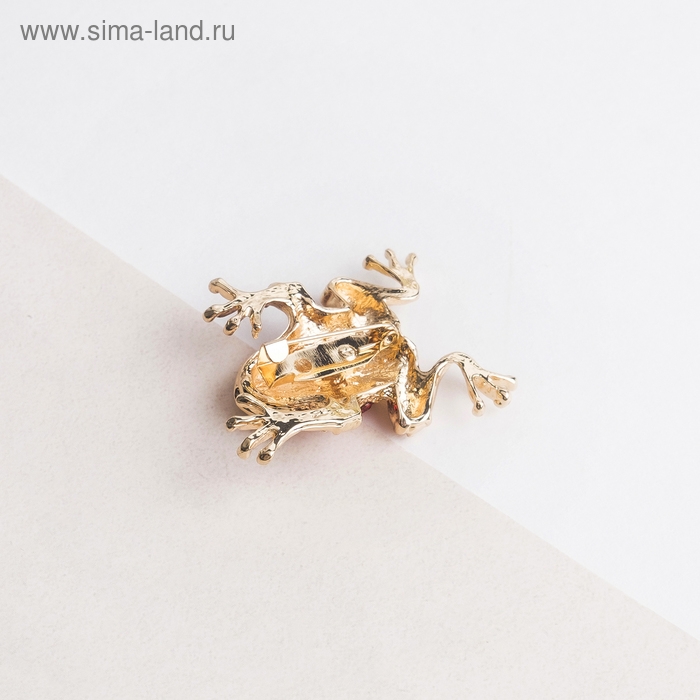 Брошь «Лягушка» путешественница, цвет красный в золоте Брошь «Лягушка» путешественница, цвет красный в золоте