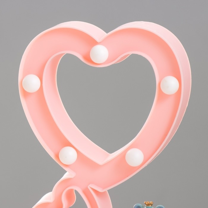 Ночник Ночник "Сердца" 5хLED 4000К 2хАА розовый 20х12х5,5см RISALUX