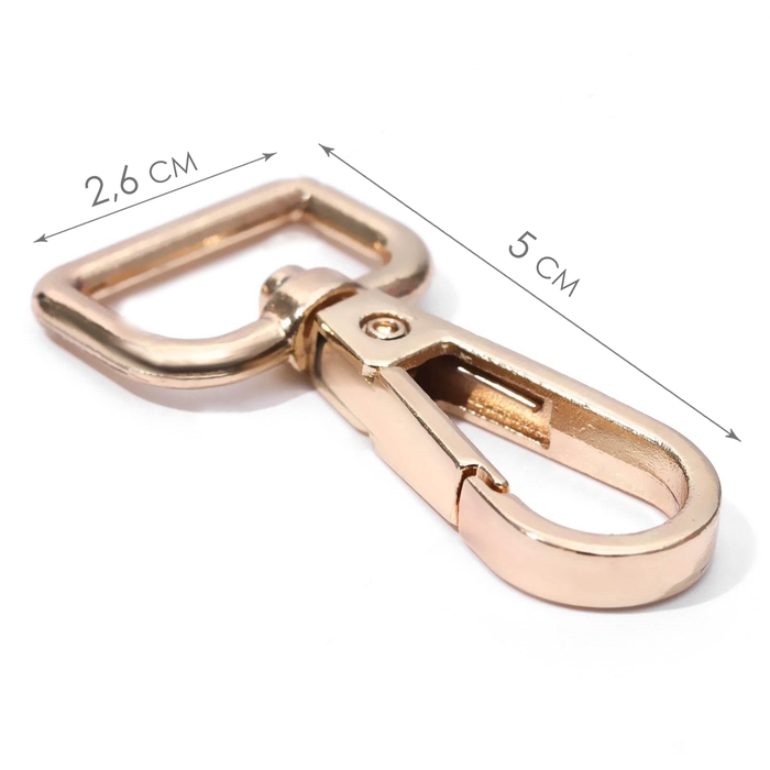 Карабин металлический, 45 × 25 мм / 20 × 3 мм, 5 шт, цвет золотой Карабин металлический, 45 × 25 мм / 20 × 3 мм, 5 шт, цвет золотой