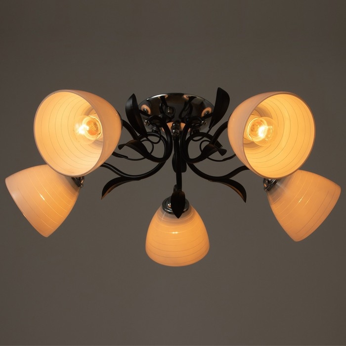 Люстра Люстра "Девин" 5хЕ27 40Вт черно-хромовый 55х55х30 см BayerLux