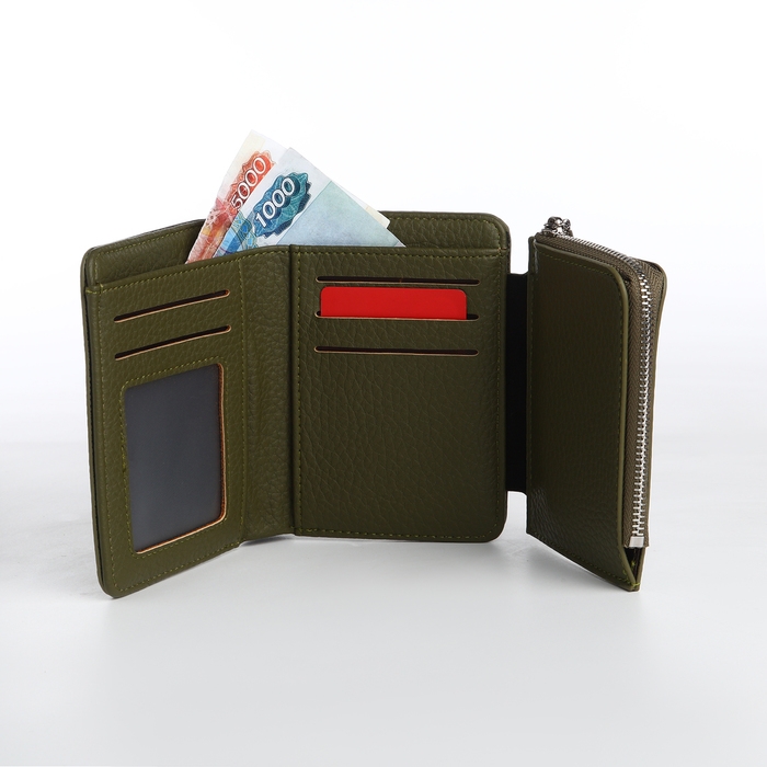 Кошелёк женский на магните, цвет зелёный Кошелёк женский на магните, цвет зелёный