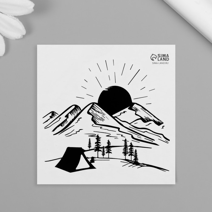 Татуировка на тело чёрная Татуировка на тело чёрная "Путешествие" набор 12 шт 6х6 см