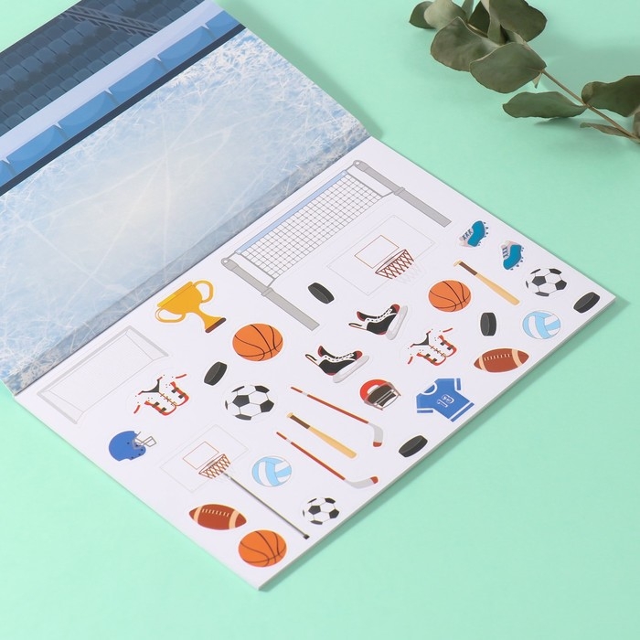 Наклейки в книжке Наклейки в книжке "Спортик" + 3 фона 20,7х14,2 см