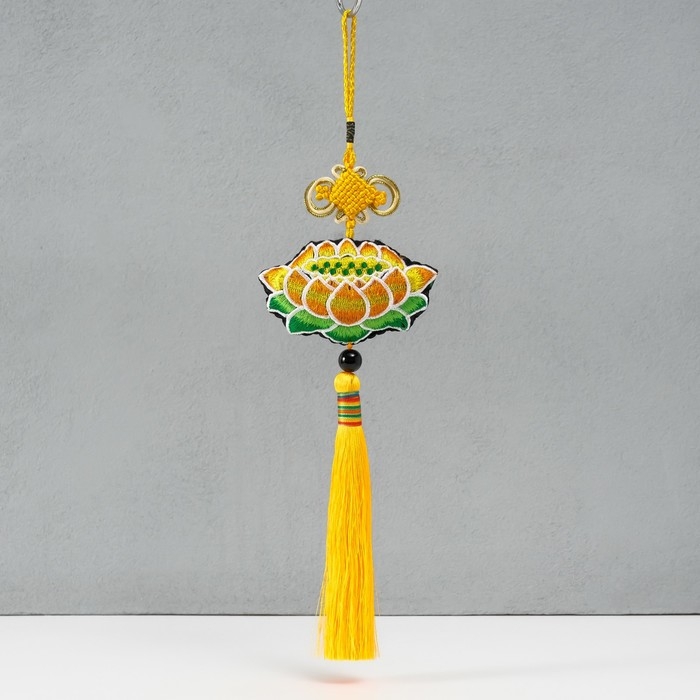 Подвеска текстиль Подвеска текстиль "Лотос" жёлтая 2х10х29 см