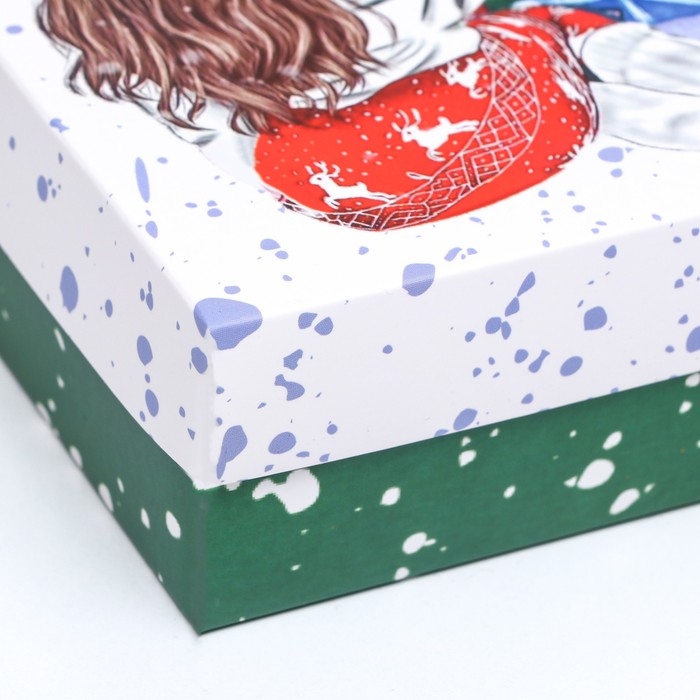 Новый год. Коробка подарочная новогодняя складная, Новый год. Коробка подарочная новогодняя складная, "Счастья", 16,5 х 12,5 х 5,2 см