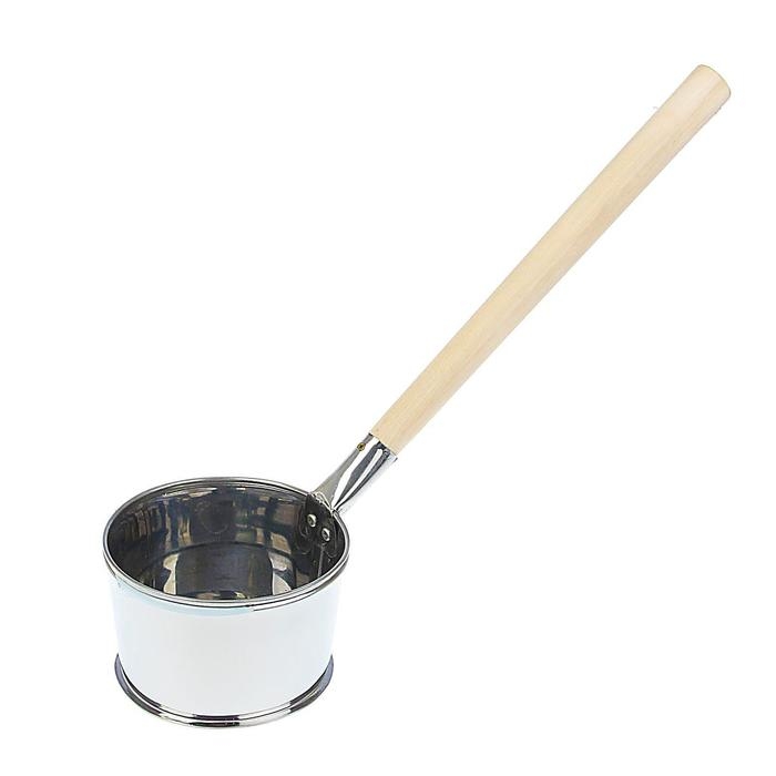 Ковш для бани из нержавеющей стали, 1.2л, 45 см, с деревянной ручкой, Ковш для бани из нержавеющей стали, 1.2л, 45 см, с деревянной ручкой, "Добропаровъ"