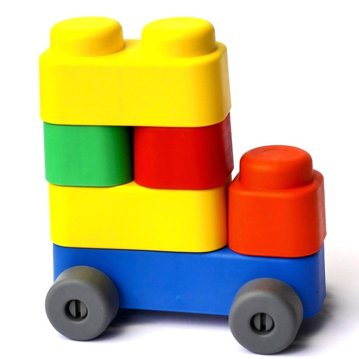 Конструктор «Мягкие кирпичики plus. Весёлый транспорт», 10 деталей, колёсики Конструктор «Мягкие кирпичики plus. Весёлый транспорт», 10 деталей, колёсики