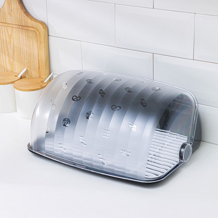 Хлебница «Рондо», 34×26×15,5 см, цвет чёрный Хлебница «Рондо», 34×26×15,5 см, цвет чёрный