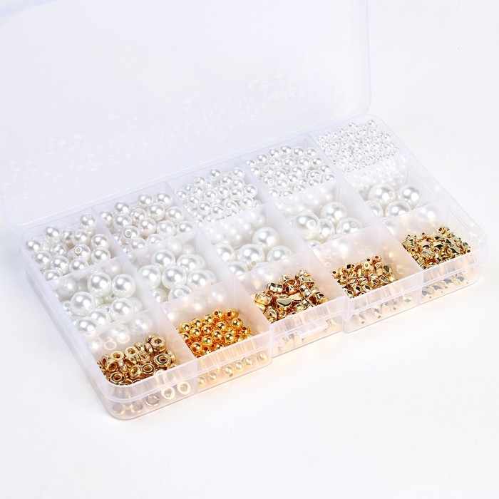 Набор для создания украшений «Жемчужные бусины», размер бусин: от 2 до 12 мм Набор для создания украшений «Жемчужные бусины», размер бусин: от 2 до 12 мм