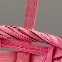 Корзина плетёная для хранения, 13&times;13&times;9.5 см, ручка h=21 см, бамбук, светло - розовая, Greengo