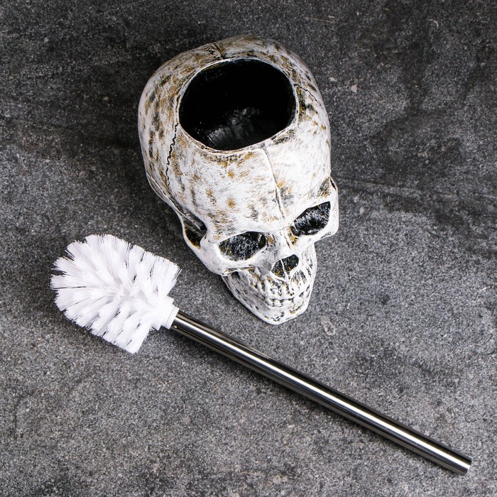 Подставка под ёрш  Подставка под ёрш "Череп" 16х15х22см (ершик н/сталь)